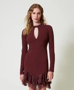 Abito Corto Con Balze Plissé In Tulle