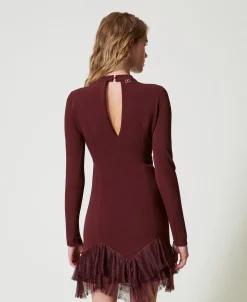 Abito Corto Con Balze Plissé In Tulle