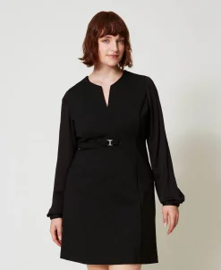 Abito Corto Con Fiocco E Oval T