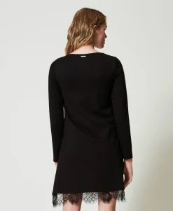 Abito Corto Con Pizzo