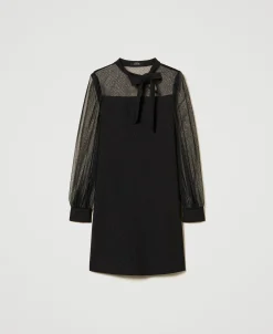 Abito Corto Con Tulle Plumetis