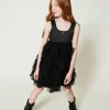 Abito Corto Con Volant In Tulle