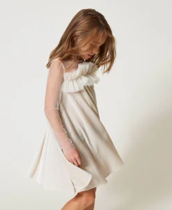 Abito Corto In Ciniglia E Tulle