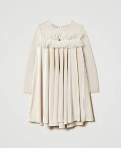 Abito Corto In Ciniglia E Tulle
