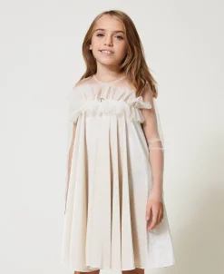 Abito Corto In Ciniglia E Tulle