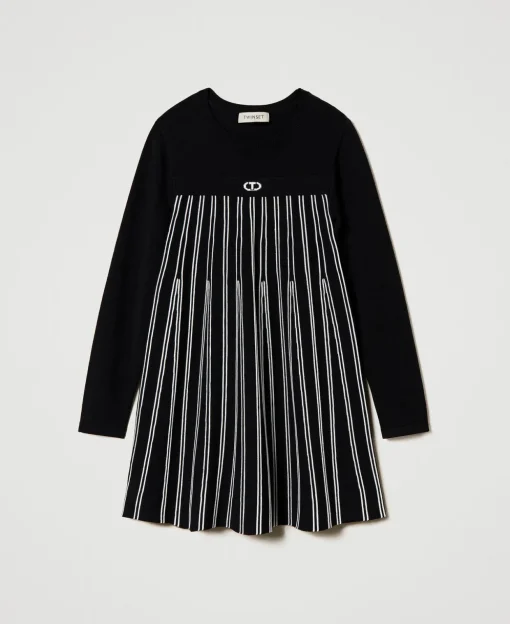 Abito Corto In Maglia A Righe Flexage