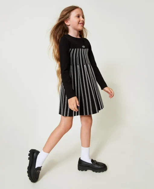 Abito Corto In Maglia A Righe Flexage