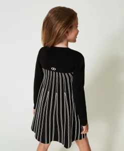 Abito Corto In Maglia A Righe Flexage