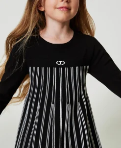 Abito Corto In Maglia A Righe Flexage