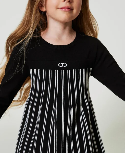 Abito Corto In Maglia A Righe Flexage