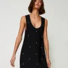 Abito Corto In Maglia Con Borchie