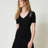 Abito Corto In Maglia Con Pizzo