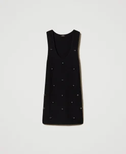 Abito Corto In Maglia Con Borchie