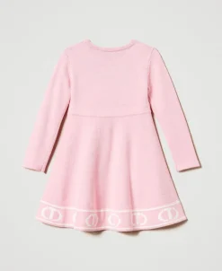 Abito Corto In Maglia Con Oval T Jacquard