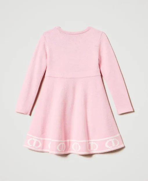 Abito Corto In Maglia Con Oval T Jacquard