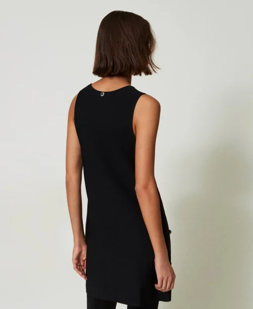 Abito Corto In Maglia Con Borchie