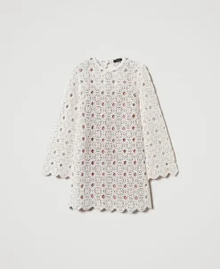 Abito Corto In Maglia Crochet