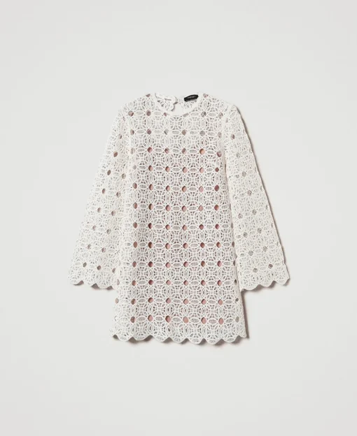 Abito Corto In Maglia Crochet