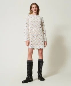Abito Corto In Maglia Crochet