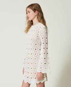 Abito Corto In Maglia Crochet
