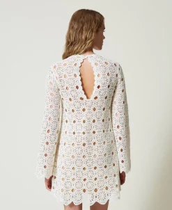 Abito Corto In Maglia Crochet