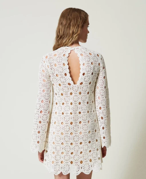 Abito Corto In Maglia Crochet
