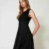 Abito Corto In Maglia E Georgette