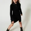 Abito Corto In Maglia Effetto Pelliccia