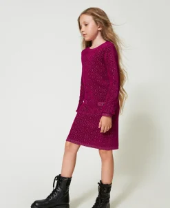 Abito Corto In Maglia Jacquard Con Oval T