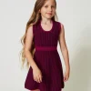 Abito Corto In Maglia Jacquard Pied De Poule