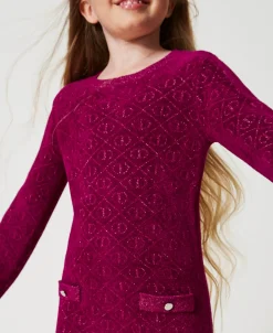 Abito Corto In Maglia Jacquard Con Oval T