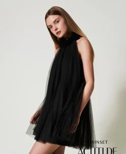Abito Corto In Tulle Plissé