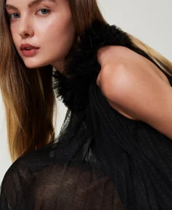Abito Corto In Tulle Plissé