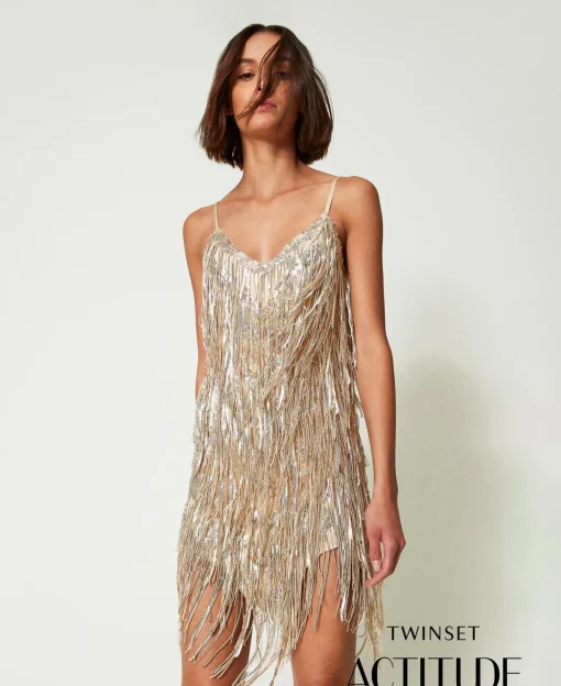 Abito Corto MYFO Con Frange Di Paillettes