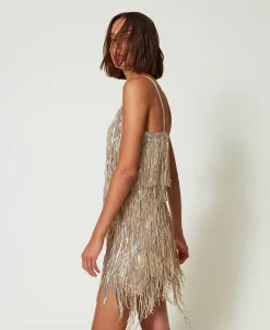 Abito Corto MYFO Con Frange Di Paillettes