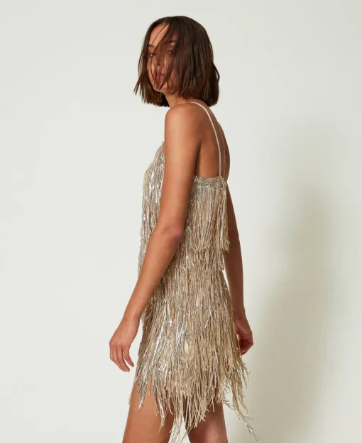 Abito Corto MYFO Con Frange Di Paillettes