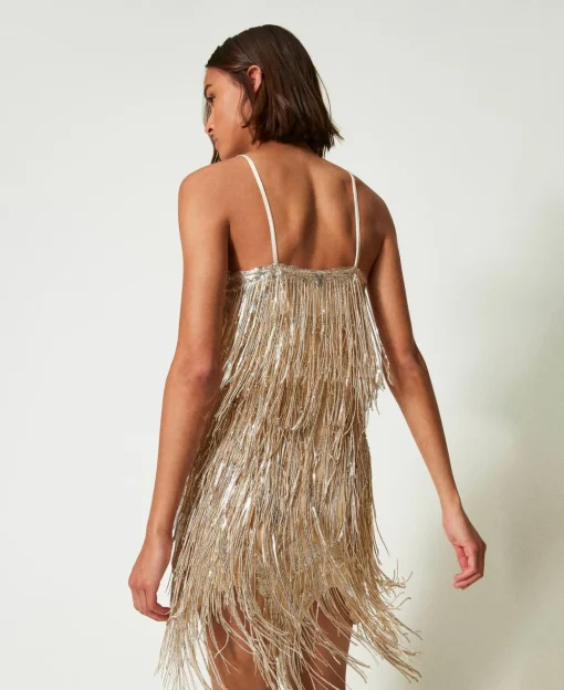 Abito Corto MYFO Con Frange Di Paillettes