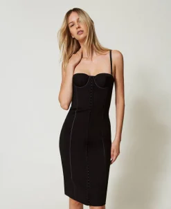 Abito Longuette Bustier Con Ganci