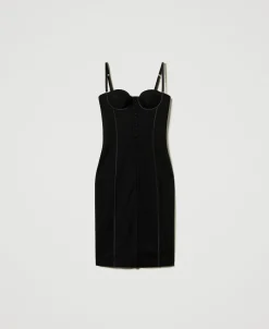 Abito Longuette Bustier Con Ganci
