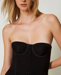 Abito Longuette Bustier Con Ganci