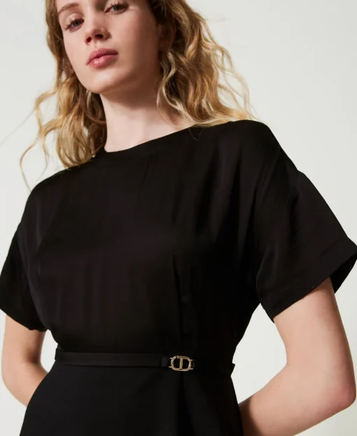 Abito Longuette Con Cinturino Oval T