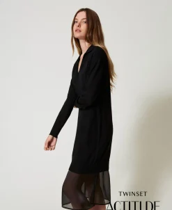 Abito Longuette In Maglia Con Sottoveste