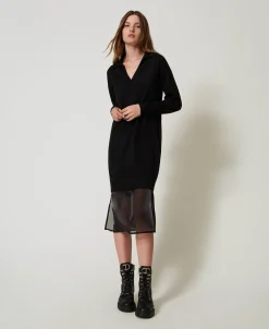 Abito Longuette In Maglia Con Sottoveste