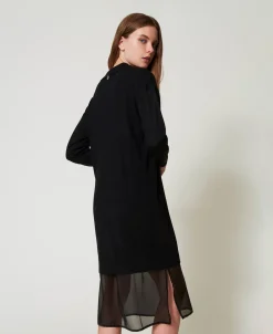 Abito Longuette In Maglia Con Sottoveste