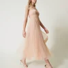 Abito Longuette In Tulle Plissé