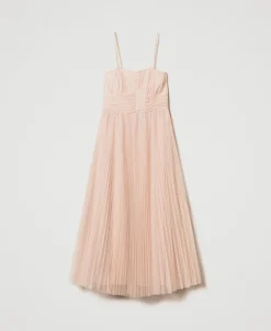 Abito Longuette In Tulle Plissé