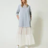 Abito Lungo In Felpa E Tulle