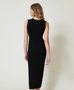 Abito Lungo In Maglia Con Pizzo