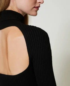 Abito Lungo In Maglia Con Oblò
