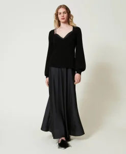 Abito Lungo Sottoveste Con Maglia